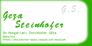 geza steinhofer business card